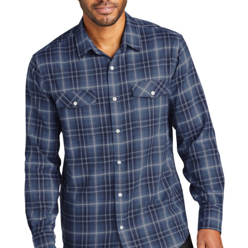 Long Sleeve Ombre Plaid Shirt Thumbnail