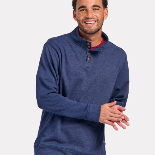 Boxercraft Men's French Terry Button Pullover BM5209 Men's French Terry Button Pullover Thumbnail
