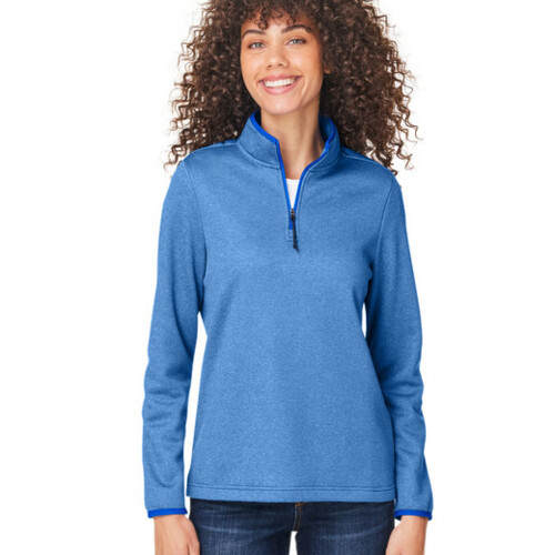 Ladies' Venture Heathered Stripe Quarter-Zip Thumbnail