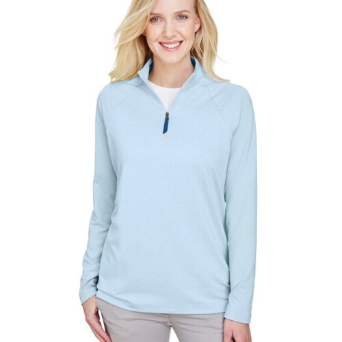 Devon & Jones Women's CrownLux Performance® Clubhouse Micro-Stripe Quarter-Zip Pullover DG480W Women's CrownLux Performance® Clubhouse Micro-Stripe Quarter-Zip Pullover Thumbnail
