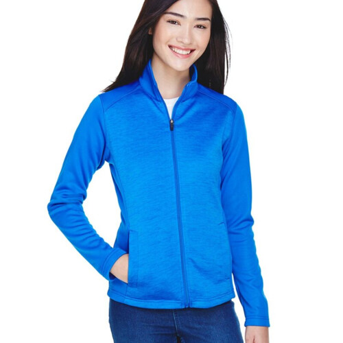 Devon & Jones Women's Newbury Colorblock Mélange Fleece Full-Zip Jacket DG796W Women's Newbury Colorblock Mélange Fleece Full-Zip Jacket Thumbnail