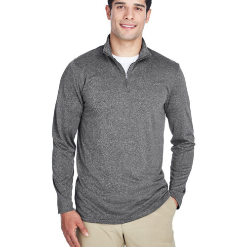 UltraClub Men's Cool & Dry Heathered Performance Quarter-Zip Pullover 8618 Men's Cool & Dry Heathered Performance Quarter-Zip Pullover Thumbnail
