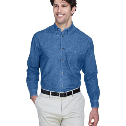 UltraClub Men's Cypress Denim Shirt with Pocket 8960 Men's Cypress Denim Shirt with Pocket Thumbnail
