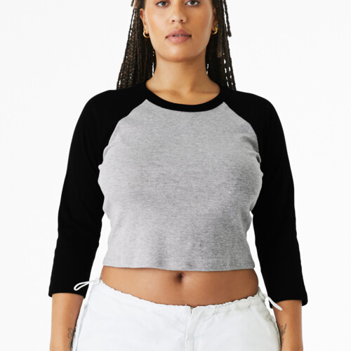 Bella + Canvas Women's Micro Rib 3/4 Raglan Baby Tee BC1200 Women's Micro Rib 3/4 Raglan Baby Tee Thumbnail