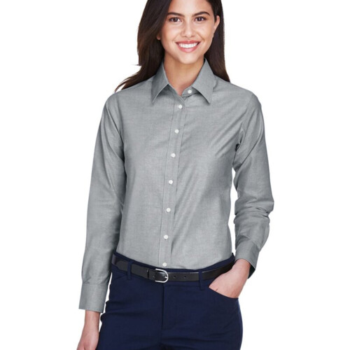Harriton Women's Long Sleeve Oxford Dress Shirt M600W Women's Long Sleeve Oxford Dress Shirt Thumbnail