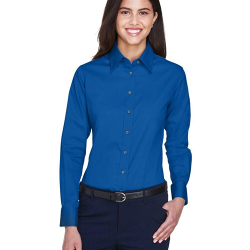 Harriton Women's Easy Blend™ Long Sleeve Twill Dress Shirt with Stain-Release M500W Women's Easy Blend™ Long Sleeve Twill Dress Shirt with Stain-Release Thumbnail