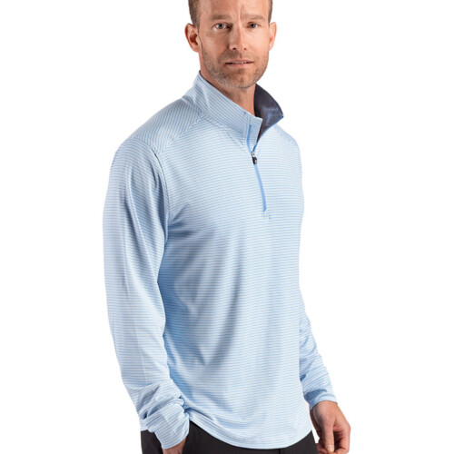 Cutter & Buck Forge Recycled Double Stripe Four-Way Stretch Mens Quarter Zip Pullover Thumbnail