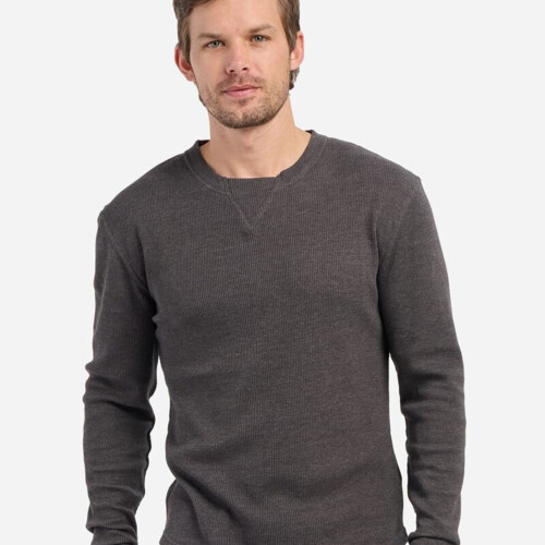 Men's Waffle Knit Long Sleeve T-Shirt Thumbnail