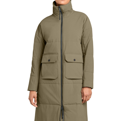 Women's Sashiko Stretch Puffy Long Jacket Thumbnail