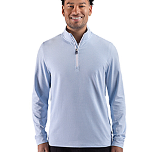 Cutter & Buck Adapt Recycled Soft Knit Stripe Mens Big & Tall Quarter Zip Pullover Thumbnail