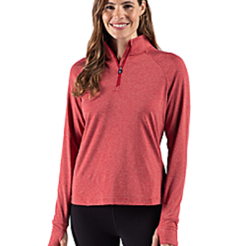 Cutter & Buck Adapt Recycled Soft Knit Stripe Womens Quarter Zip Pullover Thumbnail