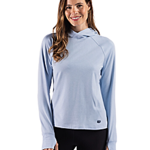 Cutter & Buck Adapt Recycled Soft Knit Stripe Womens Hooded Pullover Thumbnail