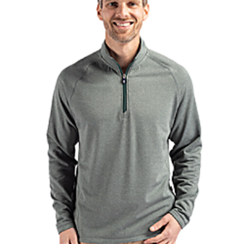 Cutter & Buck Peshastin Recycled Grid Fleece Mens Big & Tall Half Zip Pullover Thumbnail