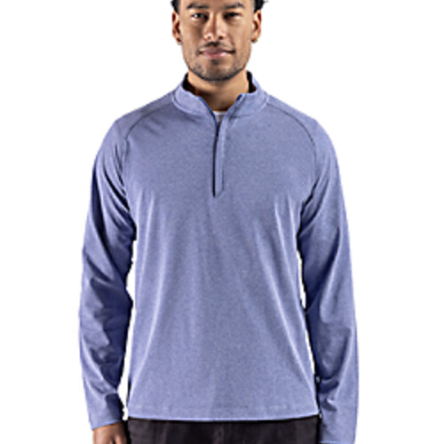 Cutter & Buck Virtue Recycled Heathered Featherlight Pique Mens Big & Tall Quarter-Zip Pullover Thumbnail