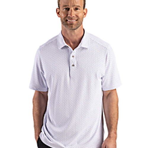Cutter & Buck Virtue Recycled Hex Print Featherlight Pique Mens Big & Tall Polo Thumbnail