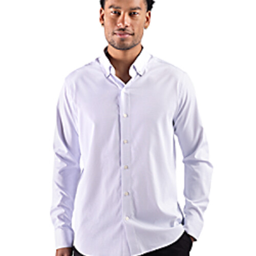 Cutter & Buck Skyline Windowpane Recycled Long Sleeve Button Down Mens Big & Tall Dress Shirt Thumbnail