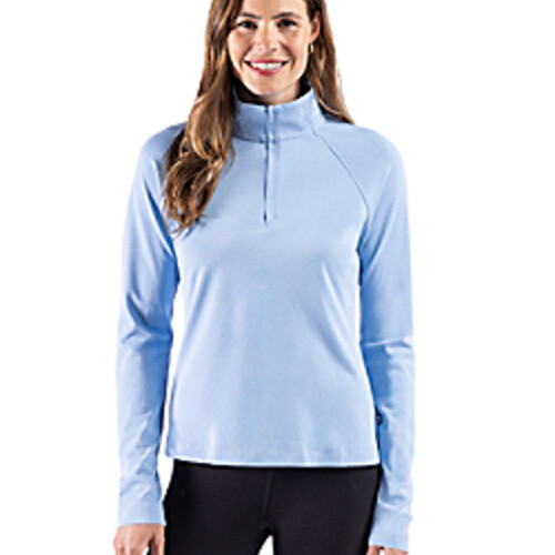 Cutter & Buck Virtue Recycled Heathered Featherlight Pique Womens Quarter Zip Pullover Thumbnail
