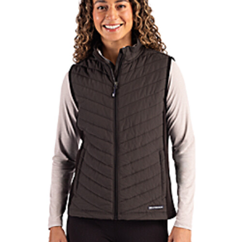 Cutter & Buck Woodland Epic Versatility Recycled Insulated Hybrid Fleece Womens Full Zip Vest Thumbnail