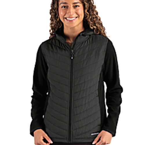 Cutter & Buck Woodland Epic Versatility Recycled Insulated Fleece Womens Hooded Full Zip Jacket Thumbnail