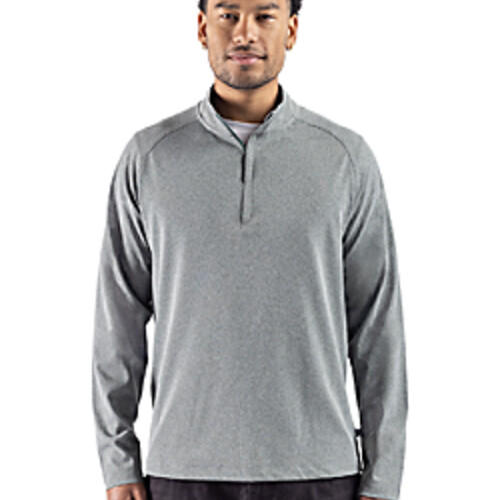 Cutter & Buck Virtue Recycled Heathered Featherlight Pique Mens Quarter-Zip Pullover Thumbnail