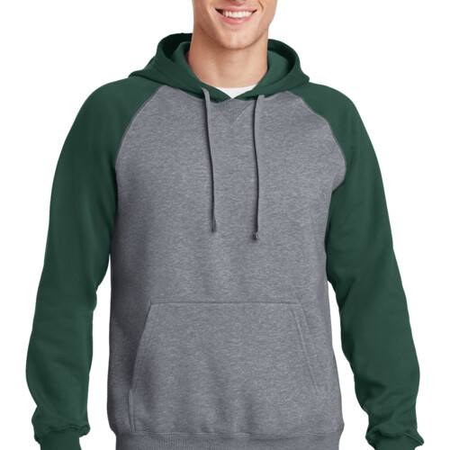 Sport Tek Raglan Colorblock Pullover Hooded Sweatshirt ST267 Raglan Colorblock Pullover Hooded Sweatshirt Thumbnail