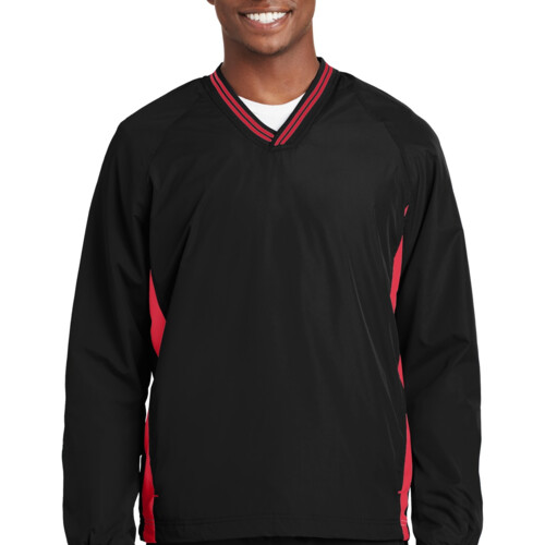 Sport Tek Tipped V Neck Raglan Wind Shirt JST62 Tipped V Neck Raglan Wind Shirt Thumbnail