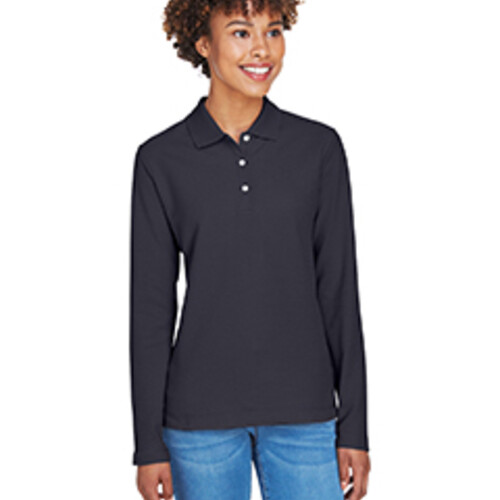 Devon & Jones Ladies' Pima Piqué Long-Sleeve Polo D110W Ladies' Pima Piqué Long-Sleeve Polo Thumbnail