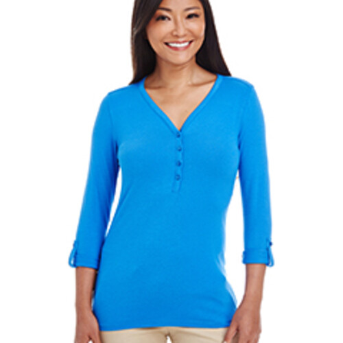 Devon & Jones Ladies' Perfect Fit™ Y-Placket Convertible Sleeve Knit Top DP186W Ladies' Perfect Fit™ Y-Placket Convertible Sleeve Knit Top Thumbnail