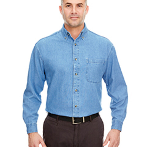 UltraClub Men's Cypress Denim with Pocket 8960 Men's Cypress Denim with Pocket Thumbnail