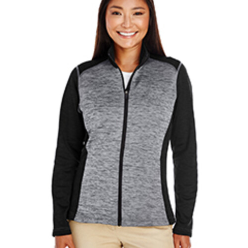 Ladies' Newbury Colorblock Mélange Fleece Full-Zip Thumbnail