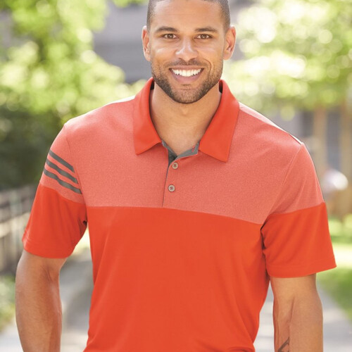 Adidas Men's Heathered 3-Stripes Colorblocked Polo A213 Men's Heathered 3-Stripes Colorblocked Polo Thumbnail