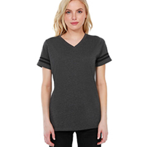 StarTee Ladies' CVC Striped Varsity T-Shirt ST1433 Ladies' CVC Striped Varsity T-Shirt Thumbnail