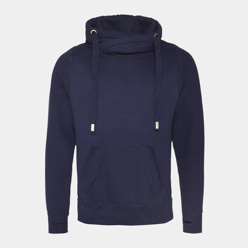 Men's Heavyweight Cross Over Neck Hooded Sweatshirt Thumbnail