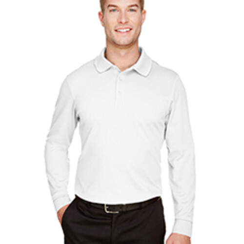 Devon & Jones CrownLux Performance® Men's Plaited Long Sleeve Polo DG20L CrownLux Performance® Men's Plaited Long Sleeve Polo Thumbnail