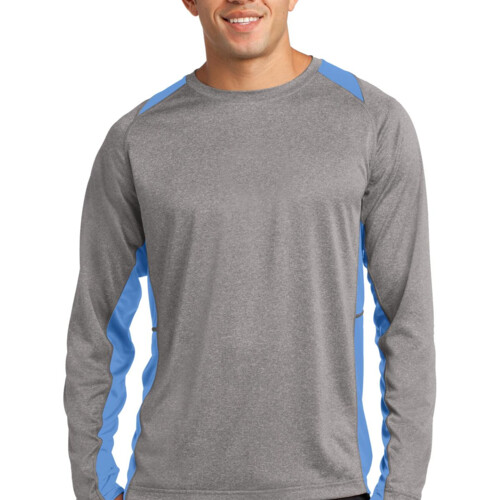 Sport Tek Long Sleeve Heather Colorblock Contender  Tee ST361LS Long Sleeve Heather Colorblock Contender  Tee Thumbnail