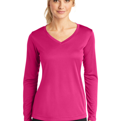 Sport Tek Ladies Long Sleeve PosiCharge ® Competitor V Neck Tee LST353LS Ladies Long Sleeve PosiCharge ® Competitor V Neck Tee Thumbnail