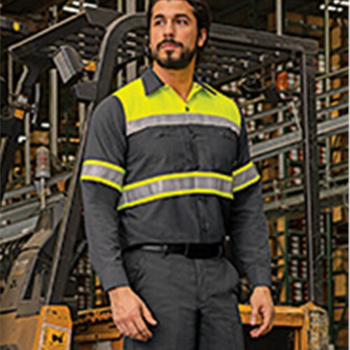 Red Kap Hi-Visibility Colorblock Ripstop Long Sleeve Work Shirt SY70 Hi-Visibility Colorblock Ripstop Long Sleeve Work Shirt Thumbnail