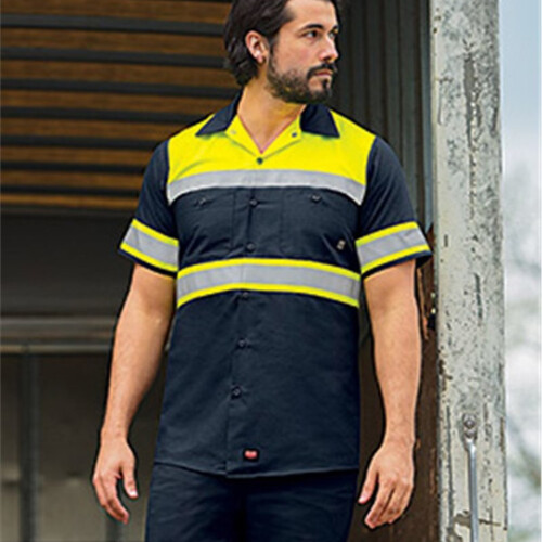 Hi-Visibility Colorblock Ripstop Short Sleeve Work Shirt Thumbnail