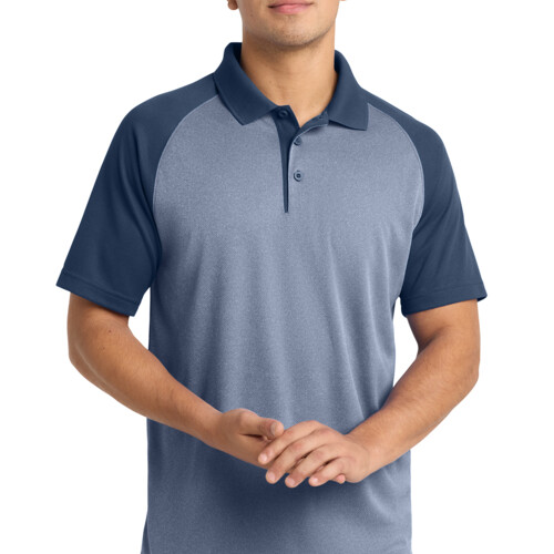 Sport Tek PosiCharge ® RacerMesh ® Raglan Heather Block Polo ST641 PosiCharge ® RacerMesh ® Raglan Heather Block Polo Thumbnail